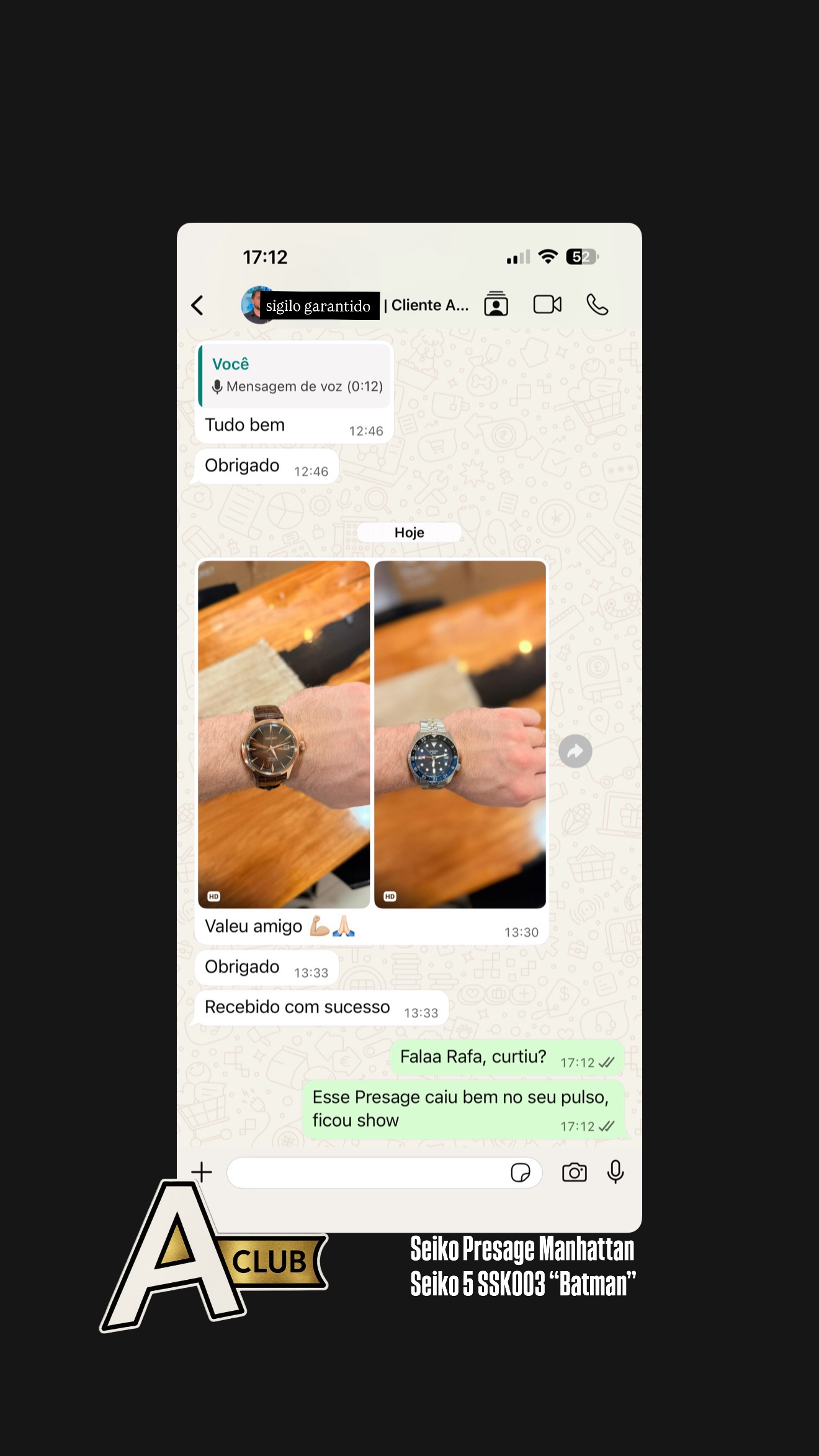 Depoimento de cliente do Arkano Club