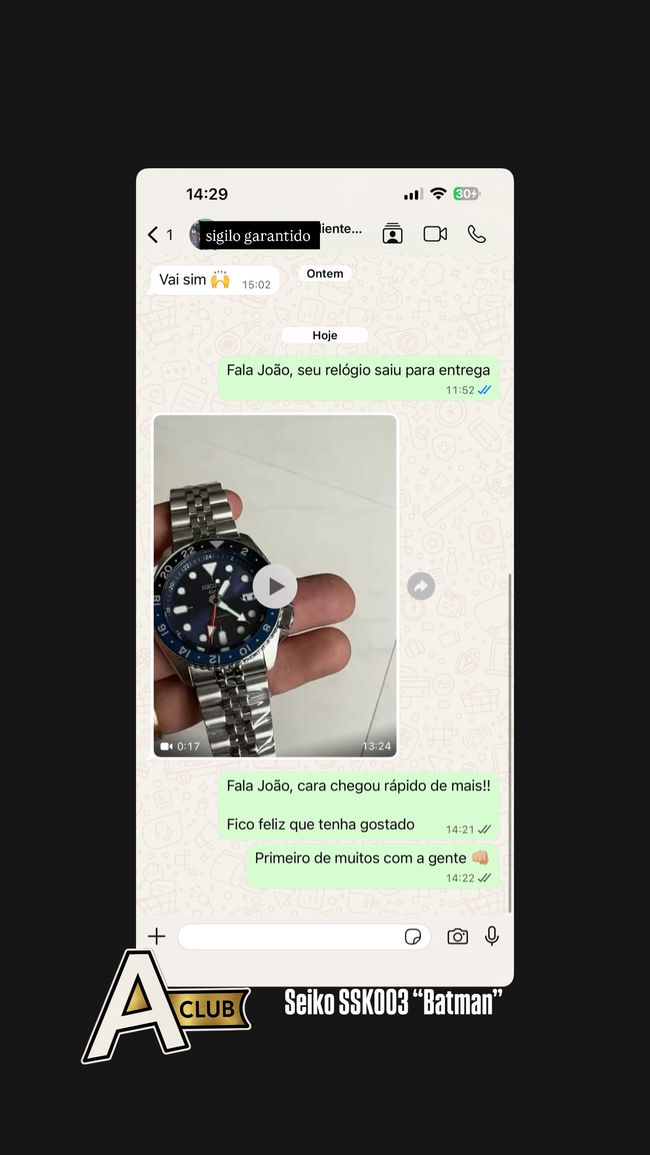 Depoimento de cliente do Arkano Club